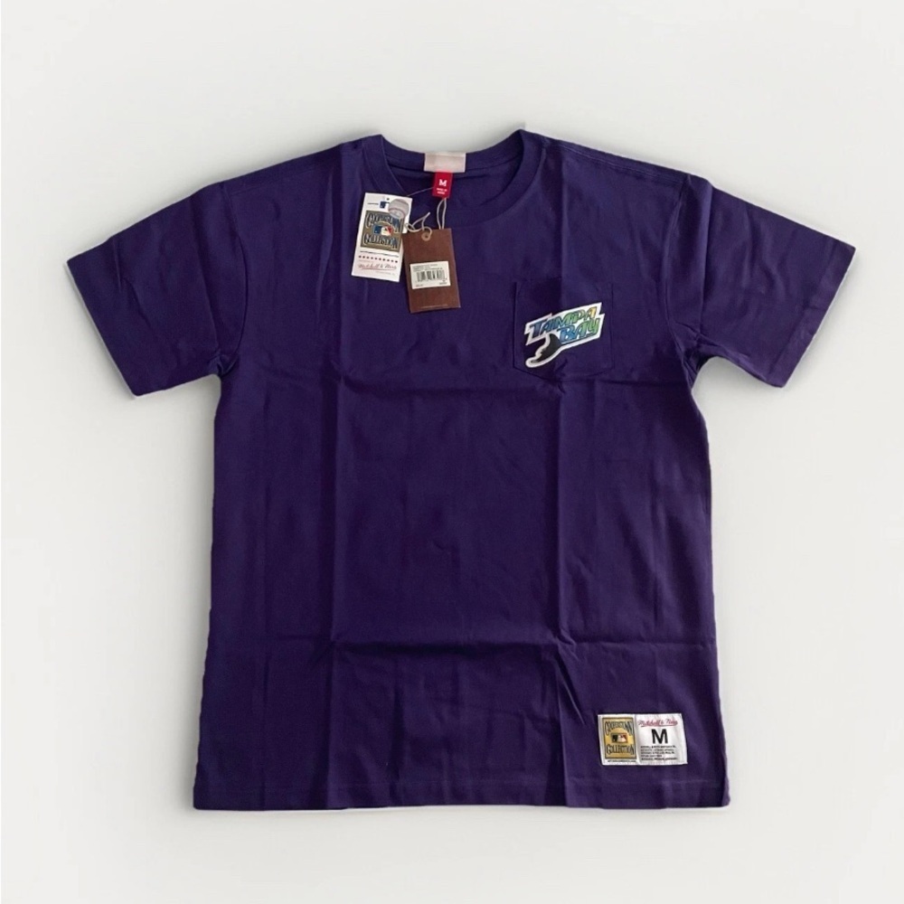 🆕Mitchell & Ness Tampa Rays Deep Purple T-Shirt size Medium NWT